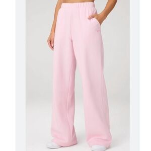 FABLETICS Cozy Fleece Pink Wide-Leg Sweatpants NWT Size M Reg